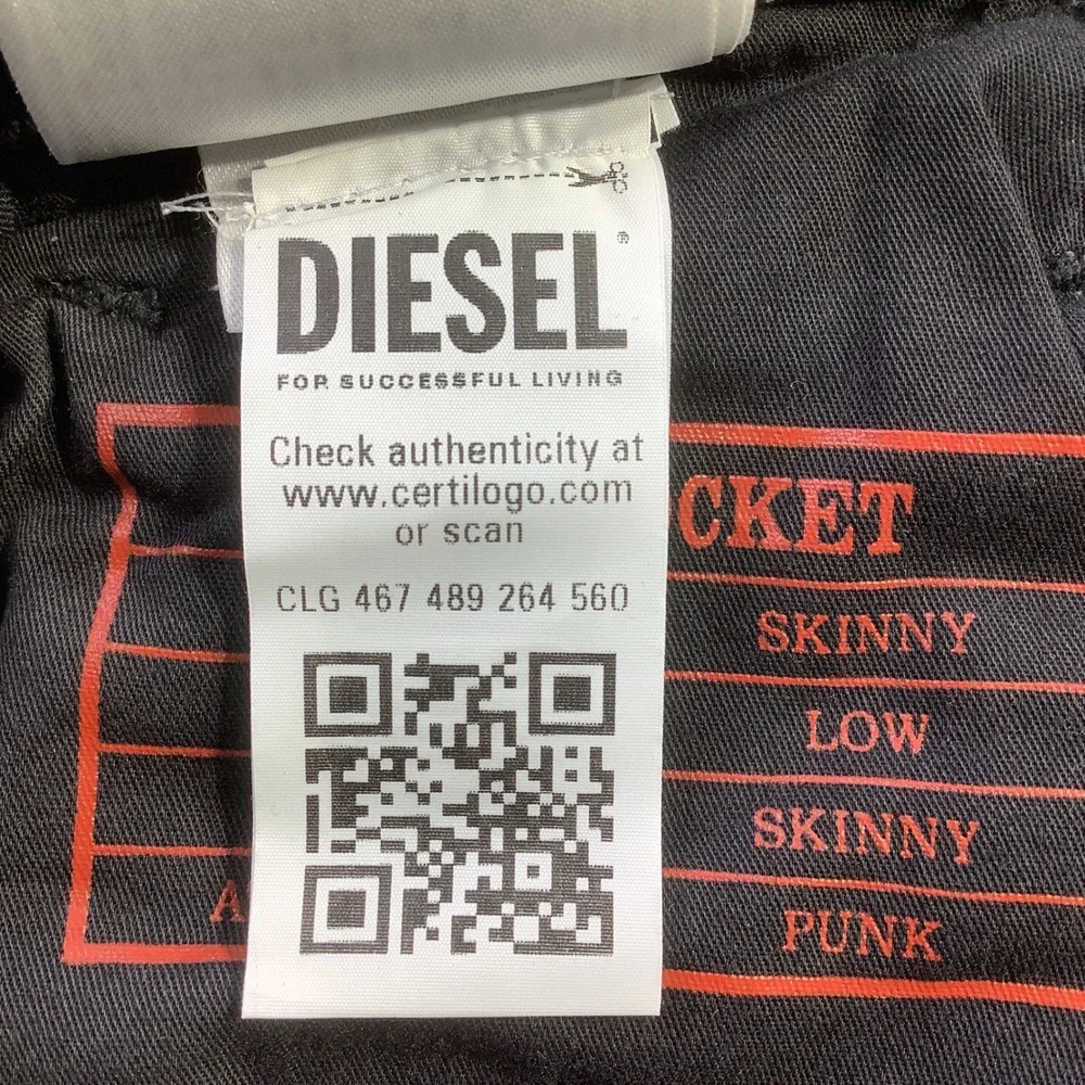 Diesel 1979 Sleenker Skinny Fit Jeans Mens 29 x 32 Faded Black Grey Denim NWT